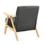 Chaise d'appoint moderne et confortable en gris foncé, construction en bois massif et cadre 100% pour le confort du salon-120260414