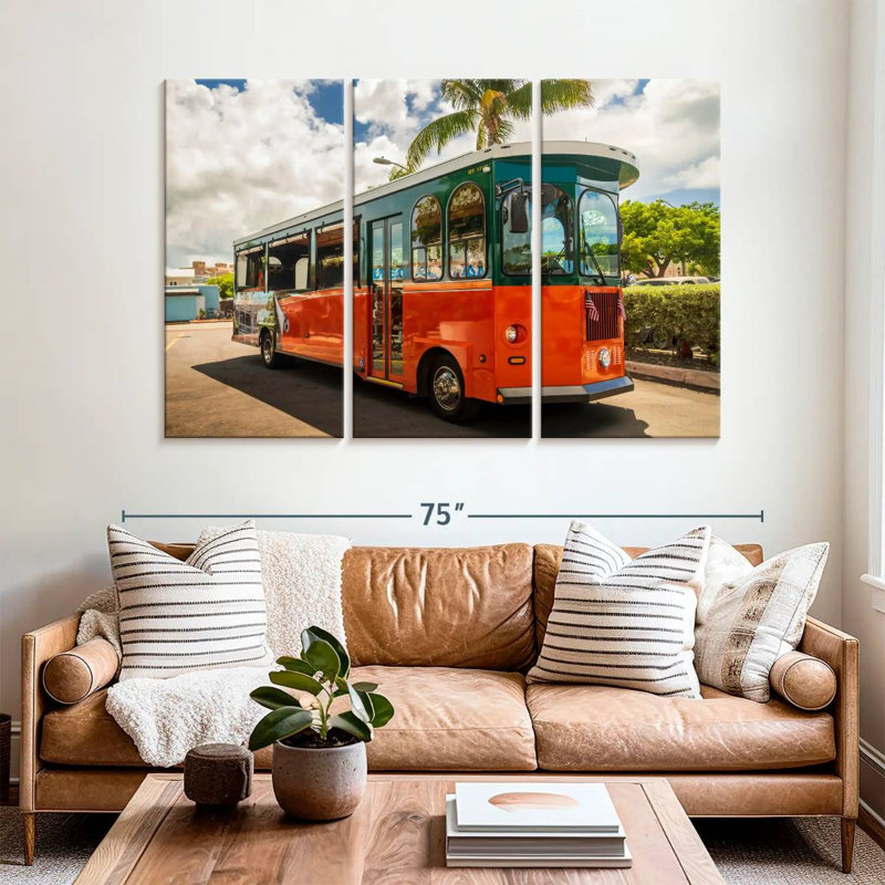 Key West Trolley Bus, 42" H x 65" W