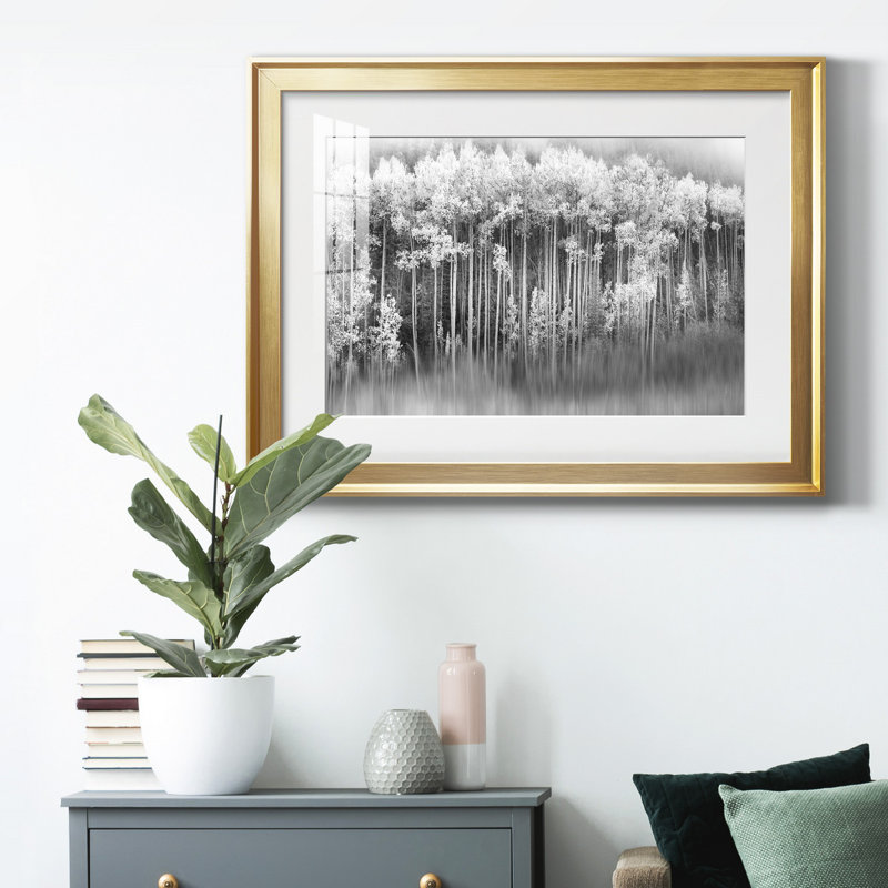 Dreamy Aspen - Photographie avec cadre photo, H 26,5 po x l 36,5 po x P 1,5 po, Or
