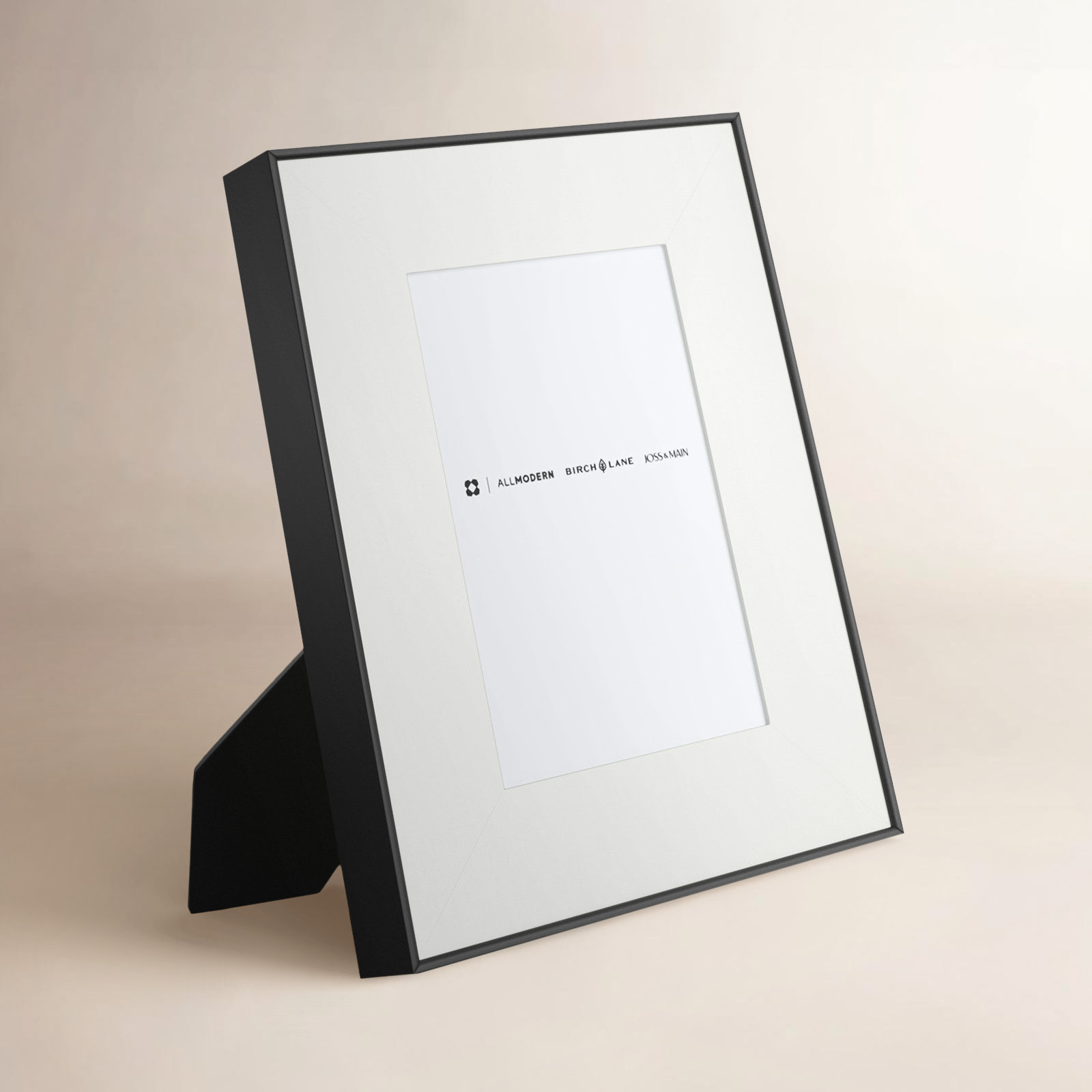 Feronia Metal Picture Frame with Mat, 5" x 7", Black