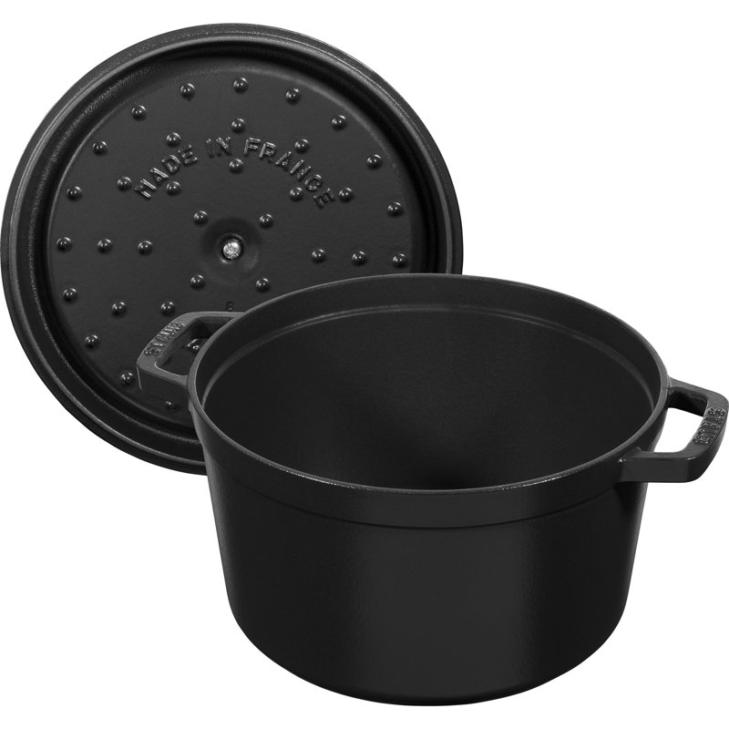 4.97-qt Cast Iron Round Dutch Oven, Black