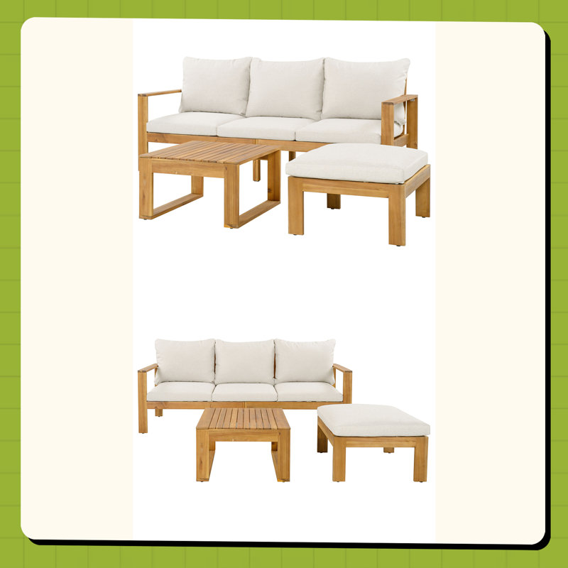 Ensemble de canapé modulaire d'extérieur 3 pièces