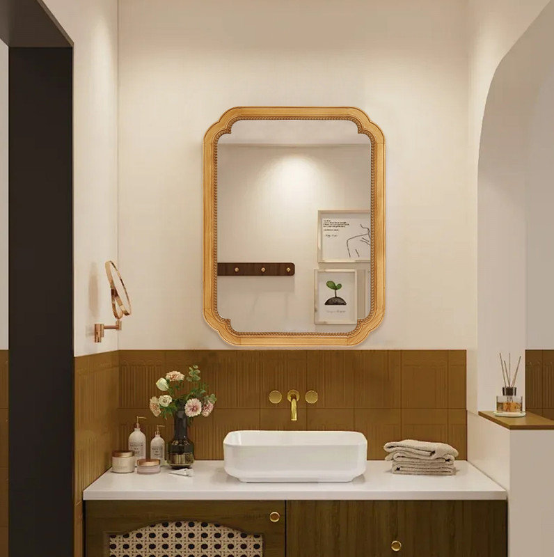 Armoire à miroir murale avec tablettes de rangement, miroir de pharmacie pour salle de bain, salon et entrée 31,5 "x 23,82"