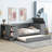 Twin Size Daybed With Storage Arms, Trundle And Charging Station-1402786081