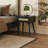 Natural Rattan Wooden Nightstand, Bedside Table for Bedroom Storage(Black)-1974328623