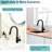 Modern Black Prep Sink Faucet With Pull Out Spray - 360 Swivel, Ceramic Filled For Bathroom Kitchen Faucets Down Rotation, Single Handle