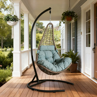 Porch Swing with Stand and Cushion