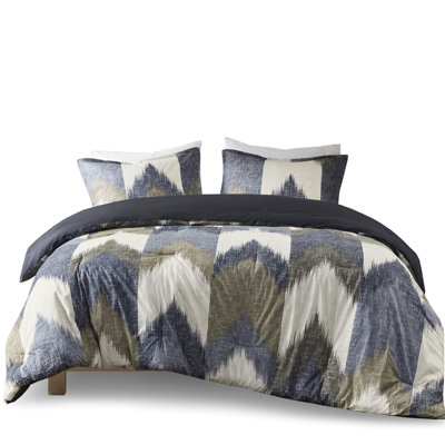 Comforter Mini King - Navy 200Tc Cotton Print, , , 2 Matching Shams, Euro Shams Sold Separately King/ Bedding
