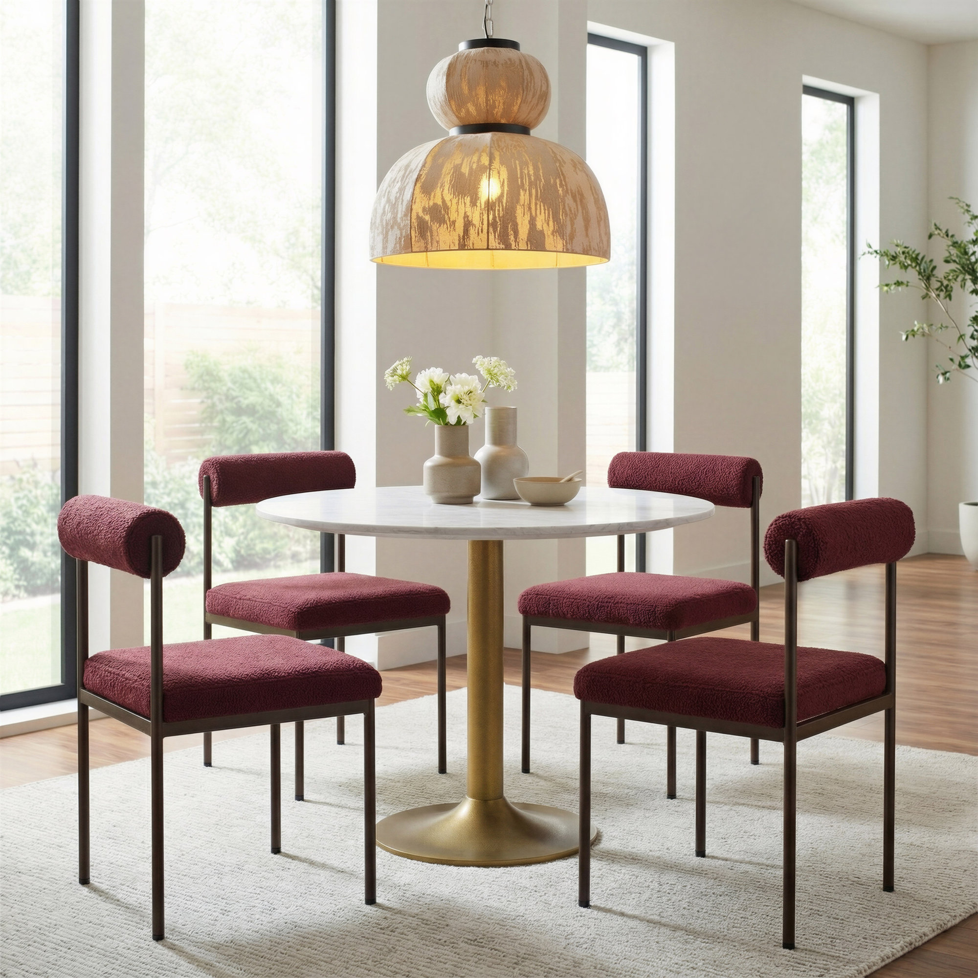 Livorno Dining Chair Ivory, Red
