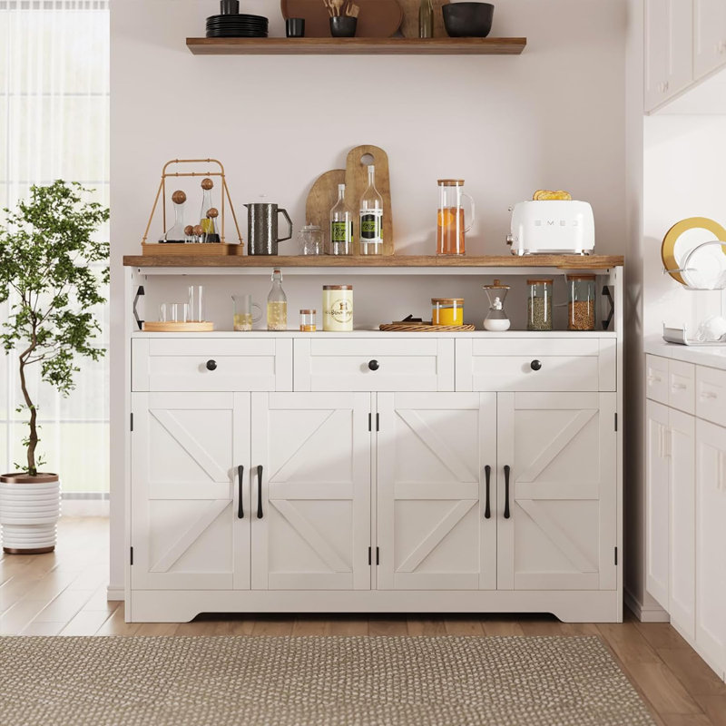 Buffet Ashveer, Blanc / Brun