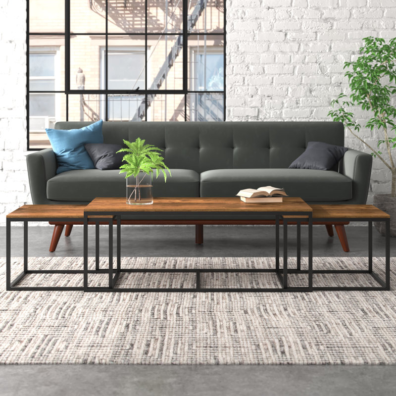 Megan Solid Wood Top Nesting Coffee Table