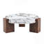 Ensemble de deux tables basses gigognes au design élégant et original ; leur conception détachable permet une utilisation plus flexible de l'espace et convient à divers environnements.
