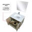 Rustique, 30 po Meuble de salle de bain l 20 po x P 20 po, surface en quartz blanc, robinet, comptoir à 28 pieds au sol, décoratif