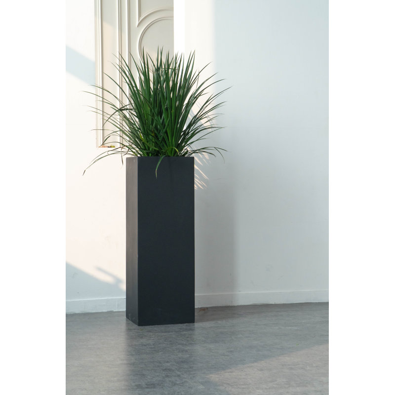 Pot de fleurs en fiberstone, H 20 po x l 20 po x P 20 po, Gris