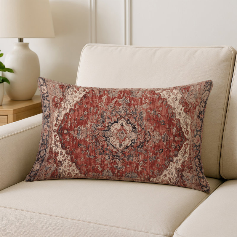 Coussin décoratif intérieur et extérieur Modern, Brun oriental 1, Rectangle H 20 po x l 14 po