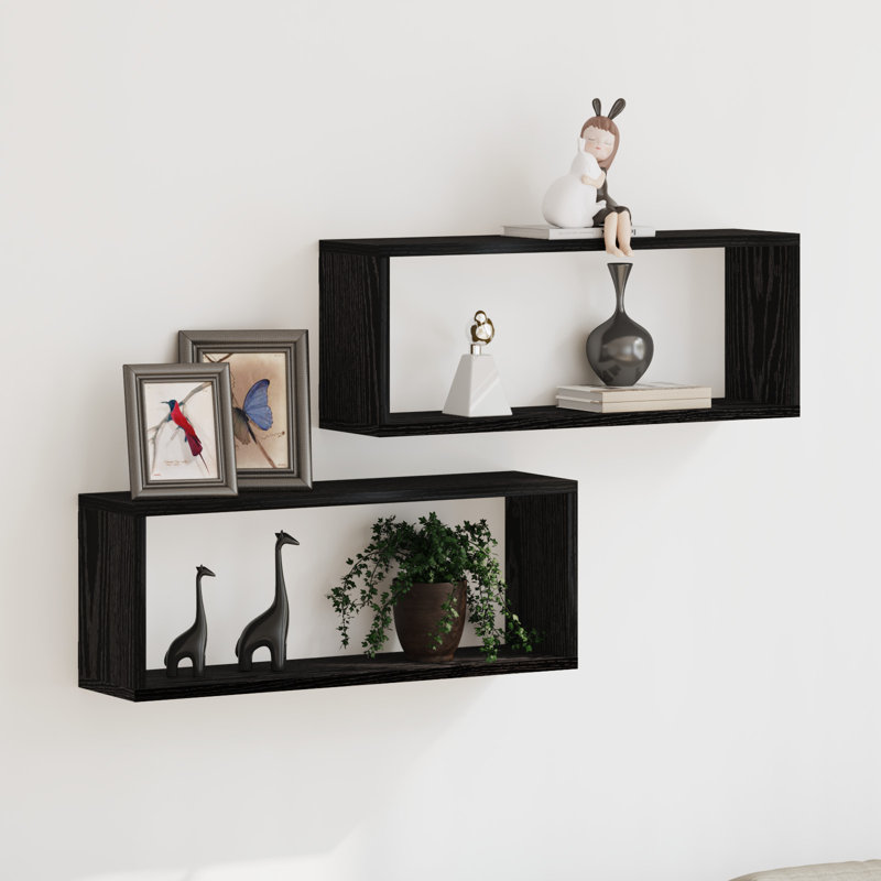 Floating Shelf, 23cm H x 60cm W x 15cm D, Black