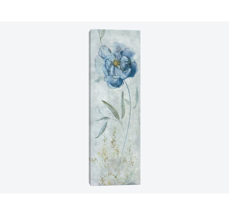 «Blue Peony», reproduction d'impression sur toile tendue, H 36 po x l 12 po x P 1,5 po, Toile tendue