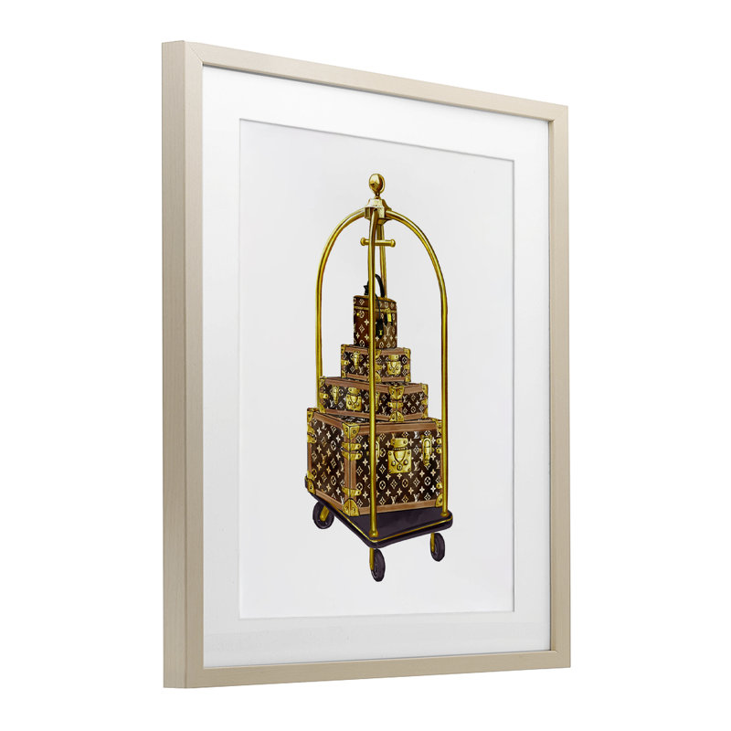 Glam Hotel, impression sous verre encadrée par Ziwei Li, H 21 po x l 17 po, Cadre de récolte en pin