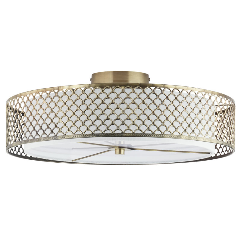 Frances 18.25" W 2-Light Dimmable Semi Flush Mount
