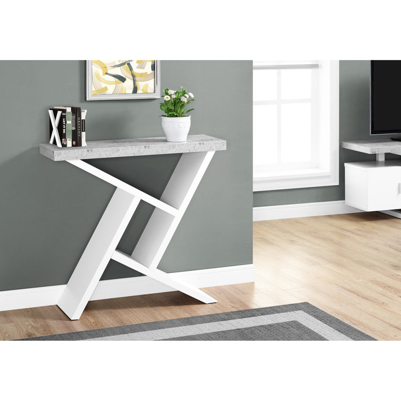 Multifonctionnel pour le salon - stratifié gris et blanc, surface rectangulaire élégante et élégante