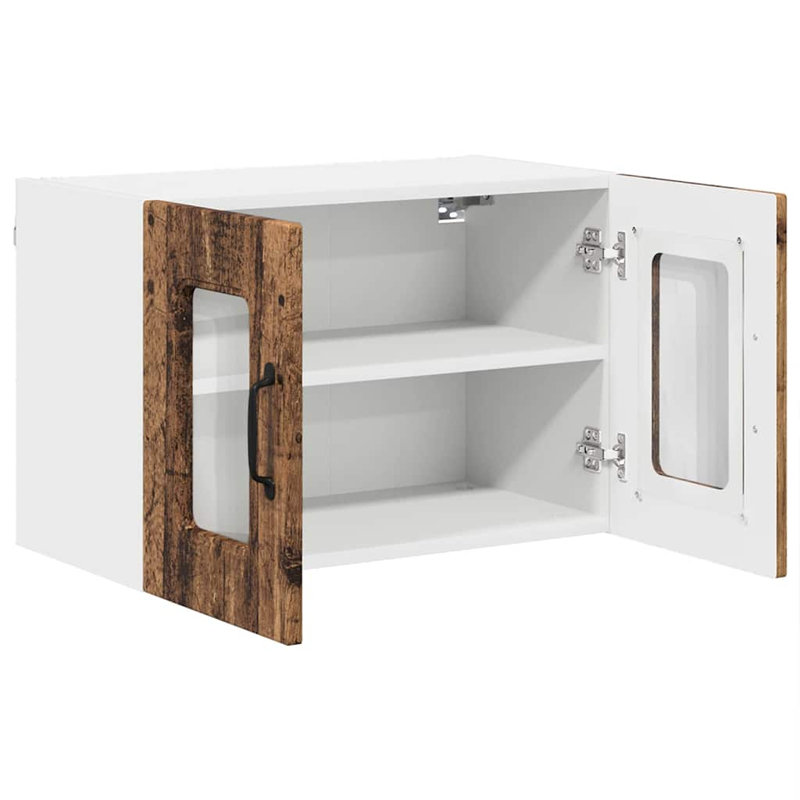 Vidaxl Kitchen Wall Cabinet With Shelf 2 Pcs White 60 X 31 X 40 Cm, Old Wood