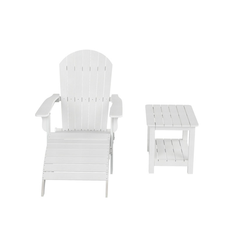 Arrlo Foldable Outdoor Adirondack Chair, White