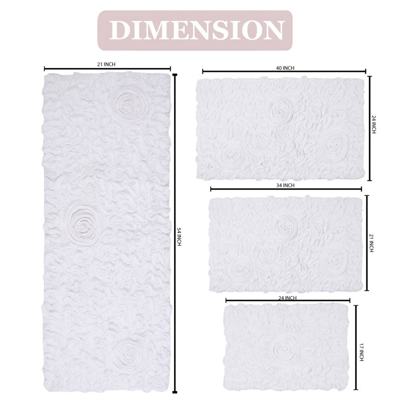 Ensemble de tapis 100% coton Dobrinsky, Blanc