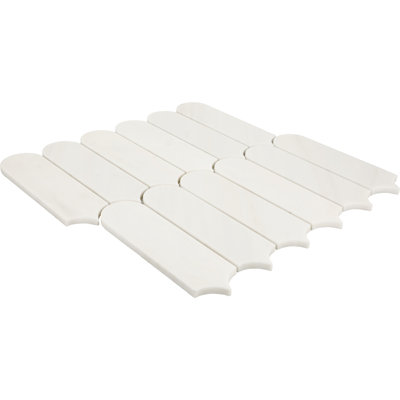 Daltile Eclessia Marble Natural Stone Elongated Fan Mosaic Polished (10 PCS Per Carton) (9.60 SQFT Per Carton)
