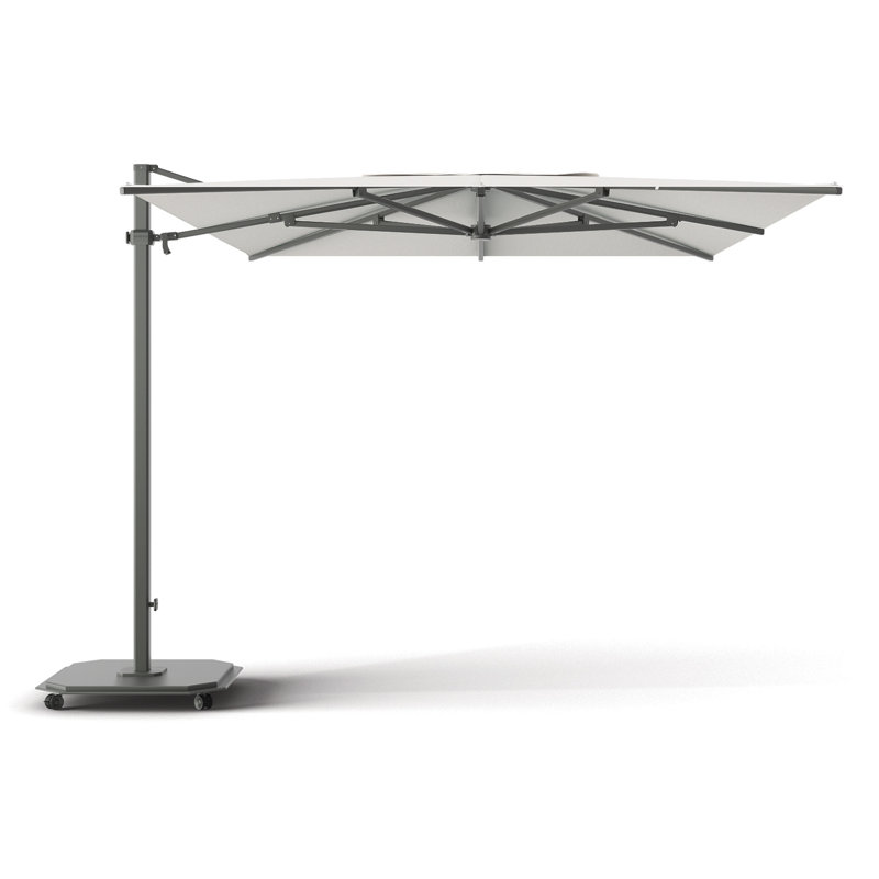 252 in. W Rectangular Sunbrella® Cantilever Umbrella, Matte White, Charcoal, Natté White