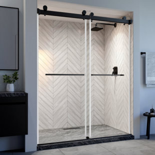 56-60"w X 78 " H Double Sliding Frameless Shower Door With Sgcc Certified 10mm Tempered Glass