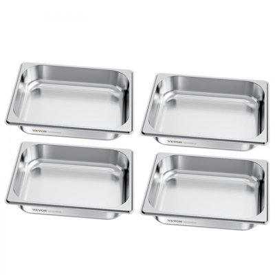 Stainless Steam Hotel Pan, 1/2 Size Table Steam Pan, 2.5 Inch Deep Anti Jam Restaurant Supplies Reusable Rustproof Catering Storage for Home, Party, Restaurant, Hotel, Buffet