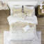 Lit simple TG avec édredon imprimé léopard métallique - peau - glamour + animal doré pour lit