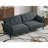 89" Velvet Fabric Convertible Sofa Couch with 2 Square Pillows,Adjustable Backrest& Armrests-1753197116