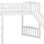 Space Efficient Pine Wood Frame Stairway Loft Bed With  Slide, Guardrails,Convertible Ladder-1485007213
