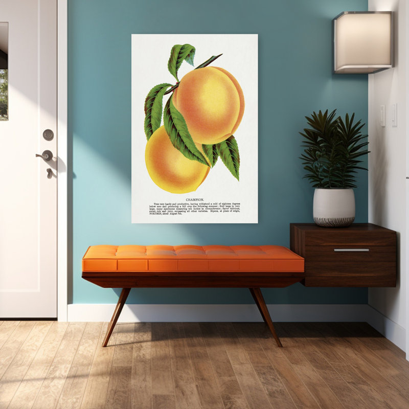 Art mural rétro fleur prune, H 48 po x l 32 po