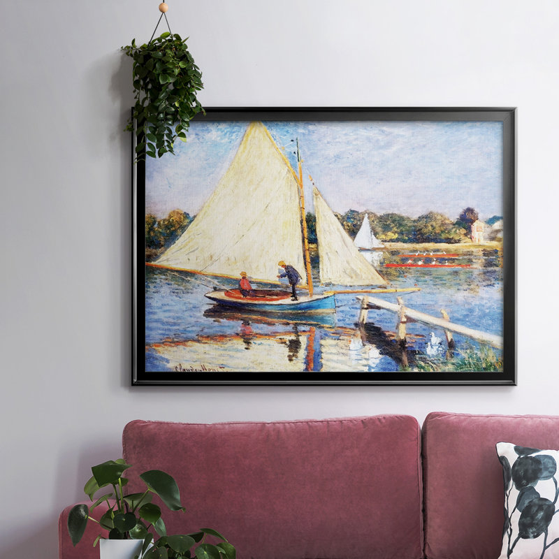Boaters At Argenteuil, 1874, reproduction d'art sur toile, H 26 po x l 38 po x P 1,5 po, Noir