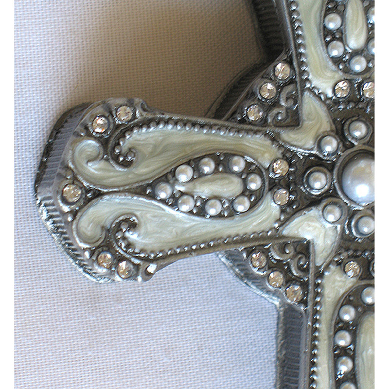 Boîte à accessoires croisés, Ivoire / Argenté