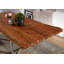 Freeform Extendable Acacia Solid Wood Top Metal Base Dining Table