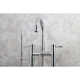 Kingston Brass Concord Three-Handle 2-Hole Freestanding Tub Faucet with Hand Shower