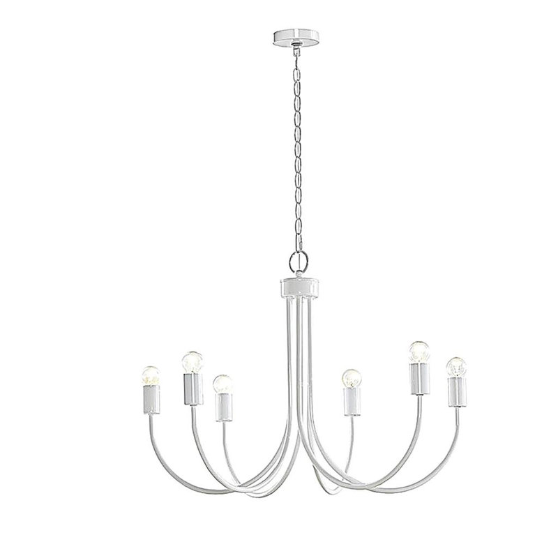 Luminaire suspendu en métal à 6 têtes