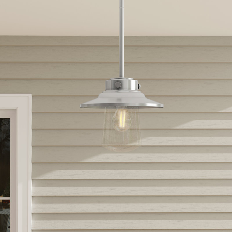 Luminaire suspendu en pot 1 lumière Frampton, Acier inoxydable
