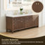 Lala 84" Double Bathroom Vanity with Grain White Engineered Stone Countertop with Mirror-730370383