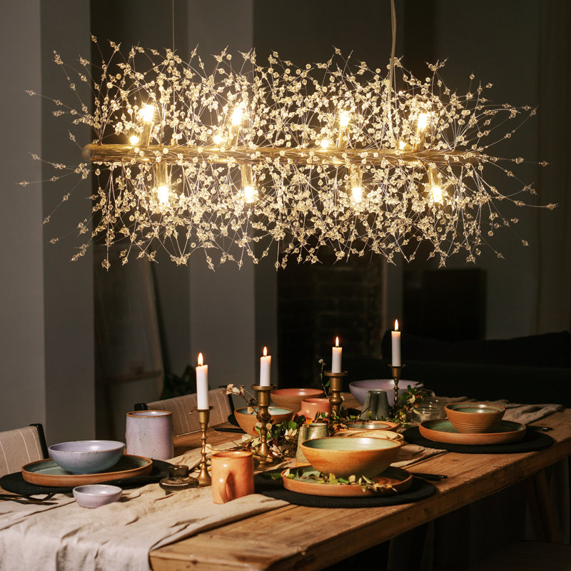 Lustres pour îlot de cuisine à 12 lumières à intensité variable Wallin, Or