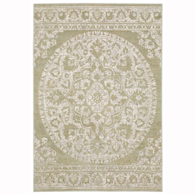 Rectangle Lira Oriental Machine Woven Rectangle 9'10"" x 12'9"" Polyester Area Rug in Ivory/Beige -  Darby Home Co, D0D0CFD66D9348359CE4CDD8D5E9F493