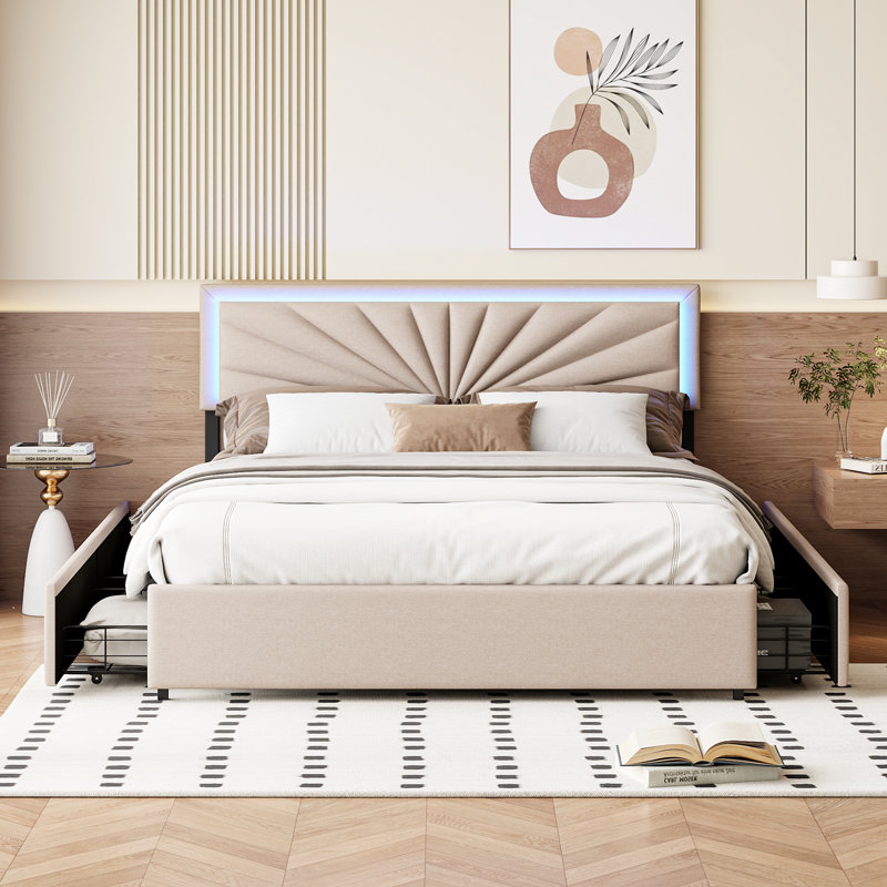 Metal Storage Bed, European Double (140 x 200 cm)