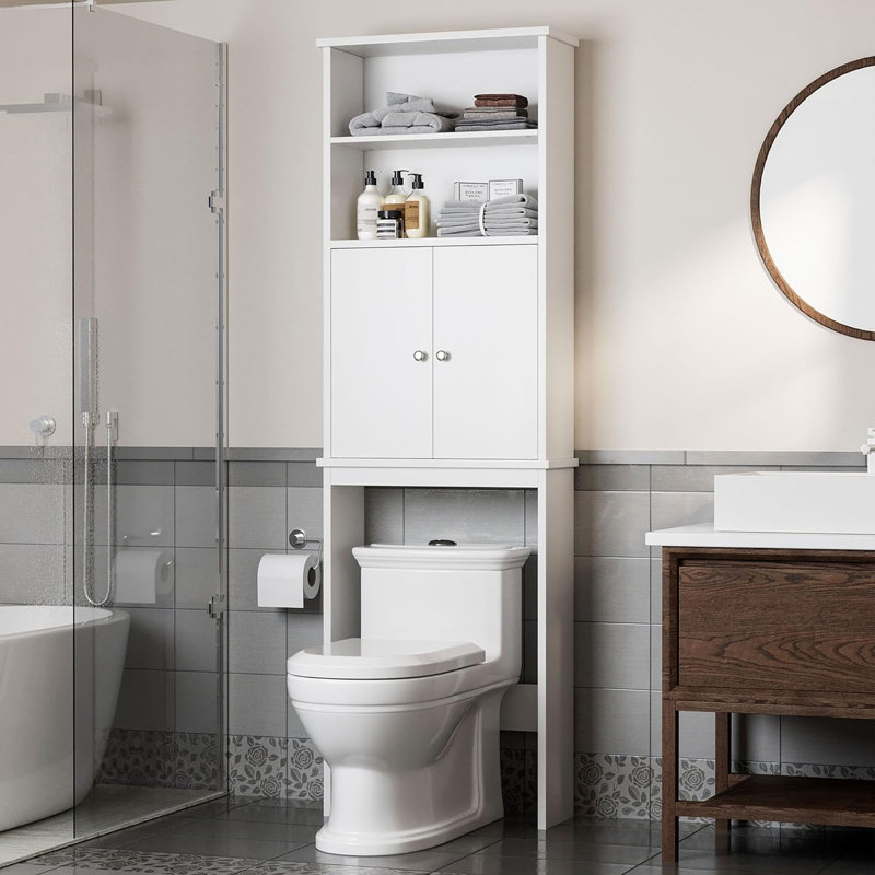 Armoire de rangement au-dessus de la toilette