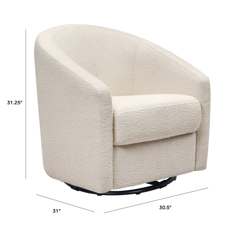 Madison Swivel Glider, Navy Blue Microsuede Fabric, Black