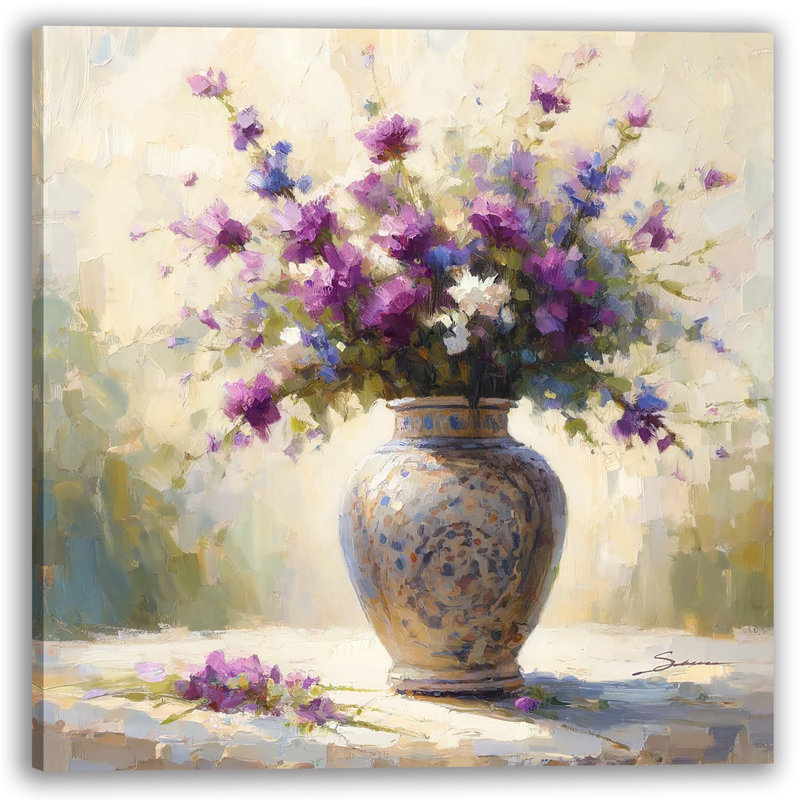 Impression sur toile ensoleillée «Sunny mauve», H 30 po x l 30 po x P 1,5 po
