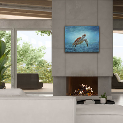 Art mural sur toile, «Bay Turtle Home» par David Stribble