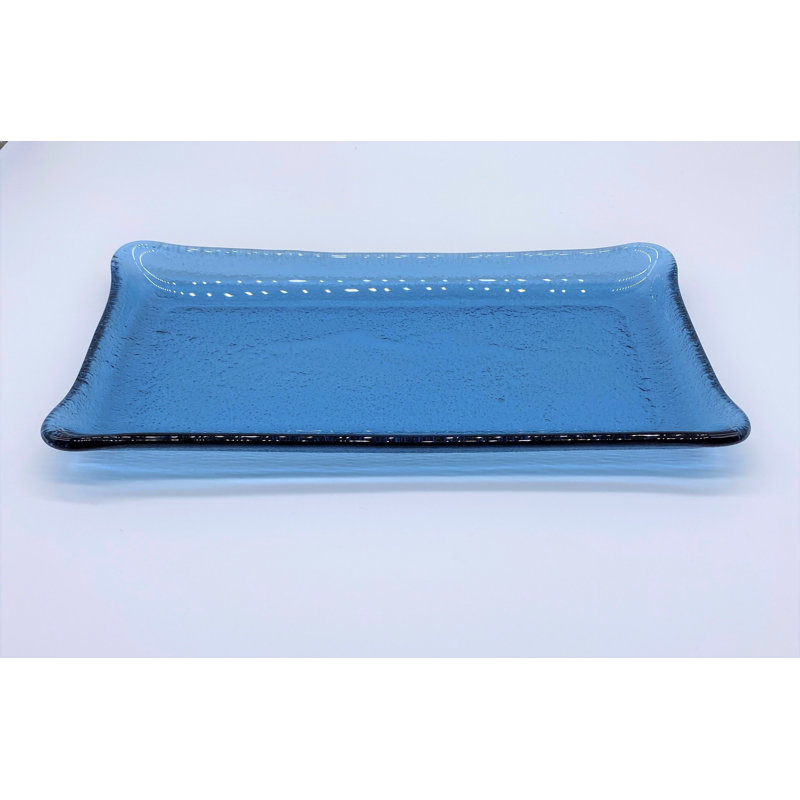 Rectangular Glass Plate (Transparent Green), Transparent Blue